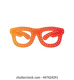 Sunglasses sign illustration. Orange applique isolated.