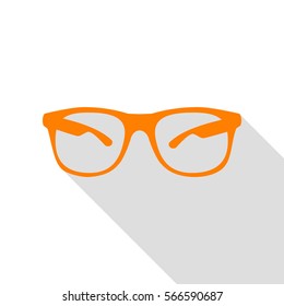 Sunglasses sign illustration. Orange icon with flat style shadow path.