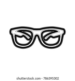 Sunglasses sign illustration. Vector. Flat style black icon on white.
