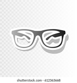 Sunglasses sign illustration. Vector. New year blackish icon on transparent background with transition.