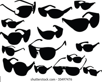 sunglasses silhouette collection - vector