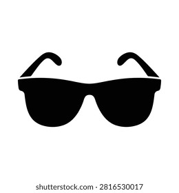 Sunglasses Silhouette A Flat Black Shape On White Background