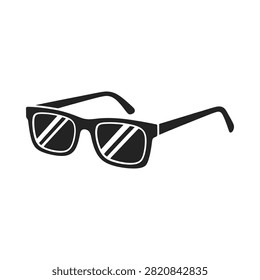 Sunglasses Silhouette On White Background Minimalist Vector Illustration