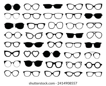 Silueta de gafas de sol arte vectorial fondo blanco