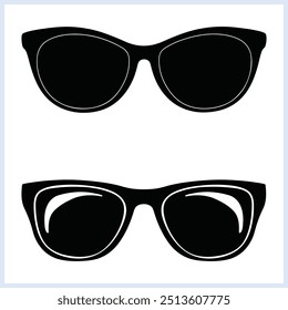 Sunglasses silhouette vector illustration, protective eye wear icon  on a white background