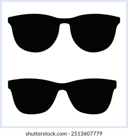 Sunglasses silhouette vector illustration, protective eye wear icon  on a white background