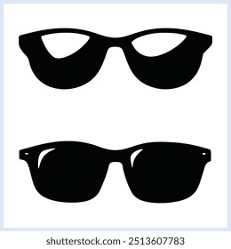 Sunglasses silhouette vector illustration, protective eye wear icon  on a white background