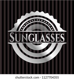 Sunglasses silver shiny badge