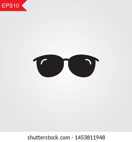 sunglasses simple black icon. Vector illustration eps10.