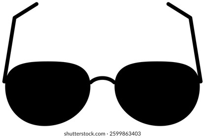 Sunglasses, Simple black and white line drawing icon of clothing, Vector Illustration