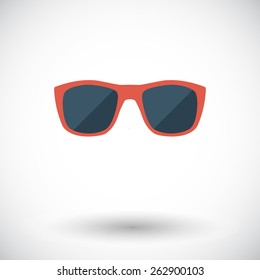 Sunglasses. Single flat icon on white background. Vector illustration.