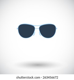 Sunglasses. Single flat icon on white background. Vector illustration.