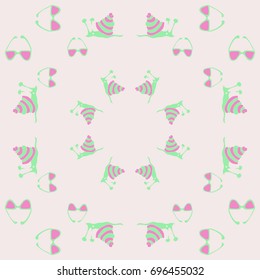 Sunglasses, snail pattern. Hand drawn.