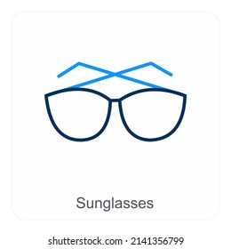 Sunglasses And Spectacles Icon Concept