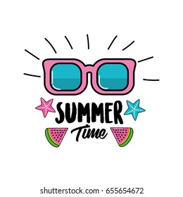 sunglasses with starfish and watermelon slice