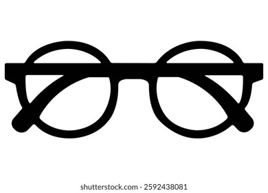 Sunglasses style sign for fashion, eyeglasses vector icon, glasses silhouette design, black round glasses outline vector, black and white glasses frames, vector outline symbol, logo illustration,