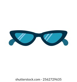 Sunglasses style for summer fashion and eye protection. Vector flat illustration on white background