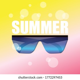 sunglasses summer bright vector illustration