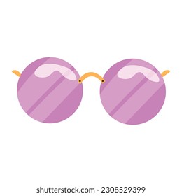 Diseño de gafas de sol en verano. Dibujo de anteojos de ilustración plana vectorial. Gafas de sol de estilo retro mujer accesorios de playa
