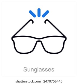 Gafas de sol y concepto de icono de verano