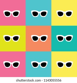 sunglasses, summer theme, colorful background