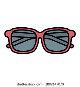 sunglasses in summer using soft color and filled line style