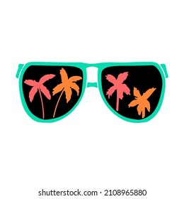 Gafas de sol. Accesorios de vacaciones de verano. Ilustración vectorial aislada en un fondo blanco.