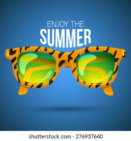 Sunglasses. Summer vacation background design. 