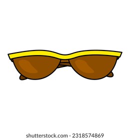 Sunglasses, summertime accessory, eye protection from sun, doodle style vector