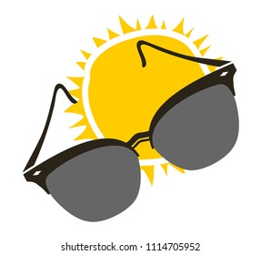 sunglasses and sun illustration