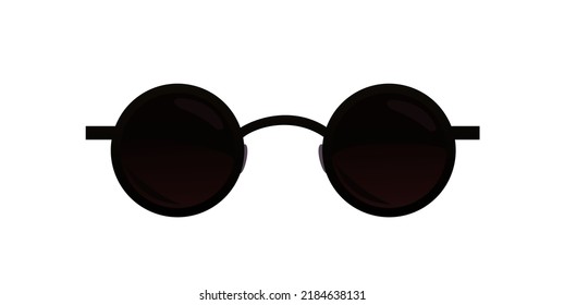 Sunglasses for sun protection. Summer glasses. Tinted optics for better view. Object isolated on white background. Vector.