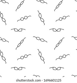 Plantilla de gafas de sol. Accesorios de gafas vectoriales sin fisuras. Ilustración en blanco y negro. Protección solar. Excelente para tejidos temáticos, gafas, papel pintado, embalaje