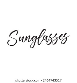 sunglasses text on white background.