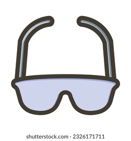 Sunglasses Thick Line Filled Colors For Personal And Commercial Use.
