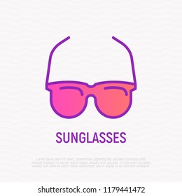 Sunglasses thin line icon. Modern vector illustration of beach accessory.