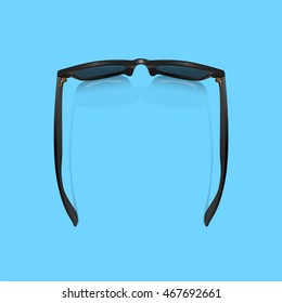 Sunglasses top view realistic vector illustration