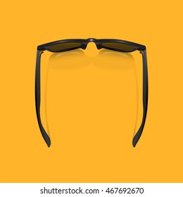 Sunglasses top view realistic vector illustration