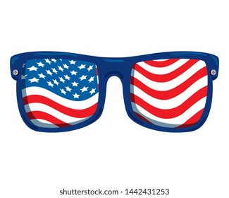 sunglasses with united states of america flag