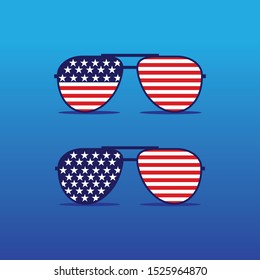 sunglasses with united states of america flag