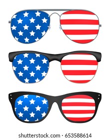 gafas de sol con la bandera de los estados unidos de América