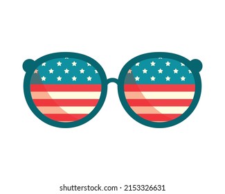 Sunglasses USA Flag Icon Isolated