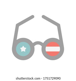 Icono de la bandera de los EE.UU. gafas de sol. Elementos vectoriales simples de color de los iconos estadounidenses para ui y ux, sitio web o aplicación móvil