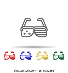 Sunglasses, usa multi color style icon. Simple thin line, outline vector of 4th of july icons for ui and ux, website or mobile application