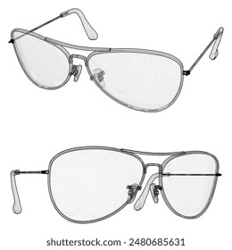 Gafas de sol Vector 01. Ilustración De Anteojos De Gafas Aisladas Sobre Fondo Blanco.