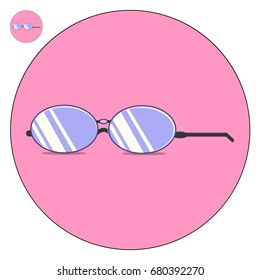 sunglasses vector flat illustration. Holiday logo and icon