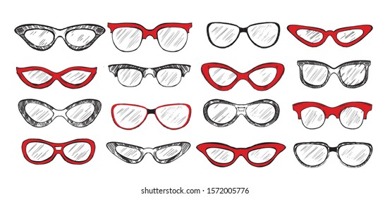 Sunglasses vector hand drawn illustration