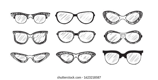 Sunglasses vector. Hand drawn illustration