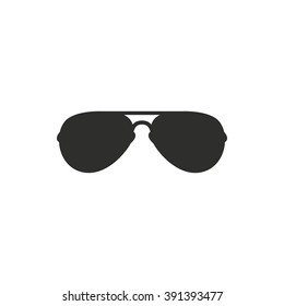 Sunglasses   vector icon. Black  illustration isolated on white  background for graphic and web design.