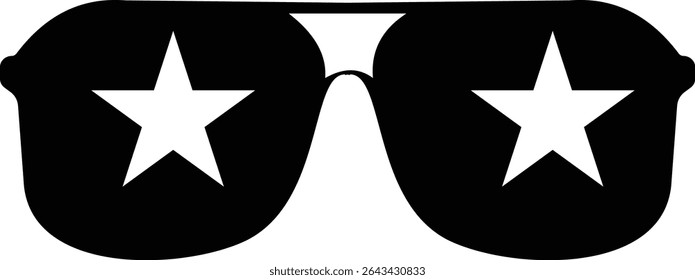 Sunglasses vector icon for fashion accessory design summer eyewear style and sun protection Men and women glasses. hipster frame, fashion black plastic rims. Trendy Optics Art, modern shade graphic