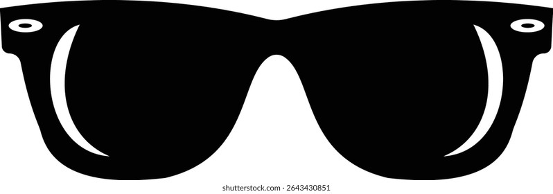 Sunglasses vector icon for fashion accessory design summer eyewear style and sun protection Men and women glasses. hipster frame, fashion black plastic rims. Trendy Optics Art, modern shade graphic